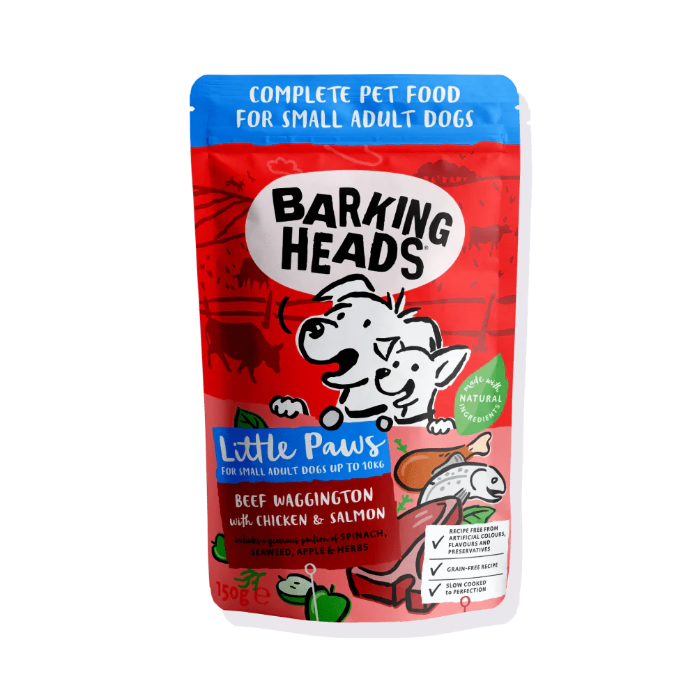 Barking Heads, Little Paws, Beef Waggington, Pouch, 150g