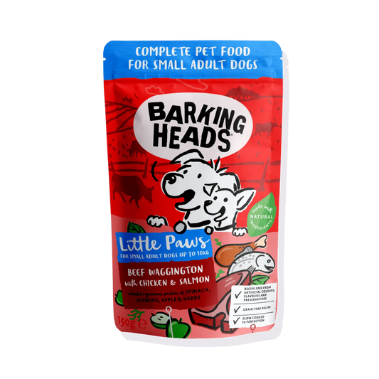 Barking Heads, Little Paws, Beef Waggington, Pouch, 150g