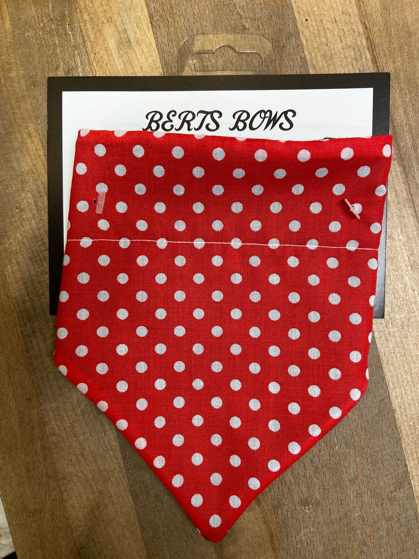 Bert's Bows, Red Polka, Bandana, Small