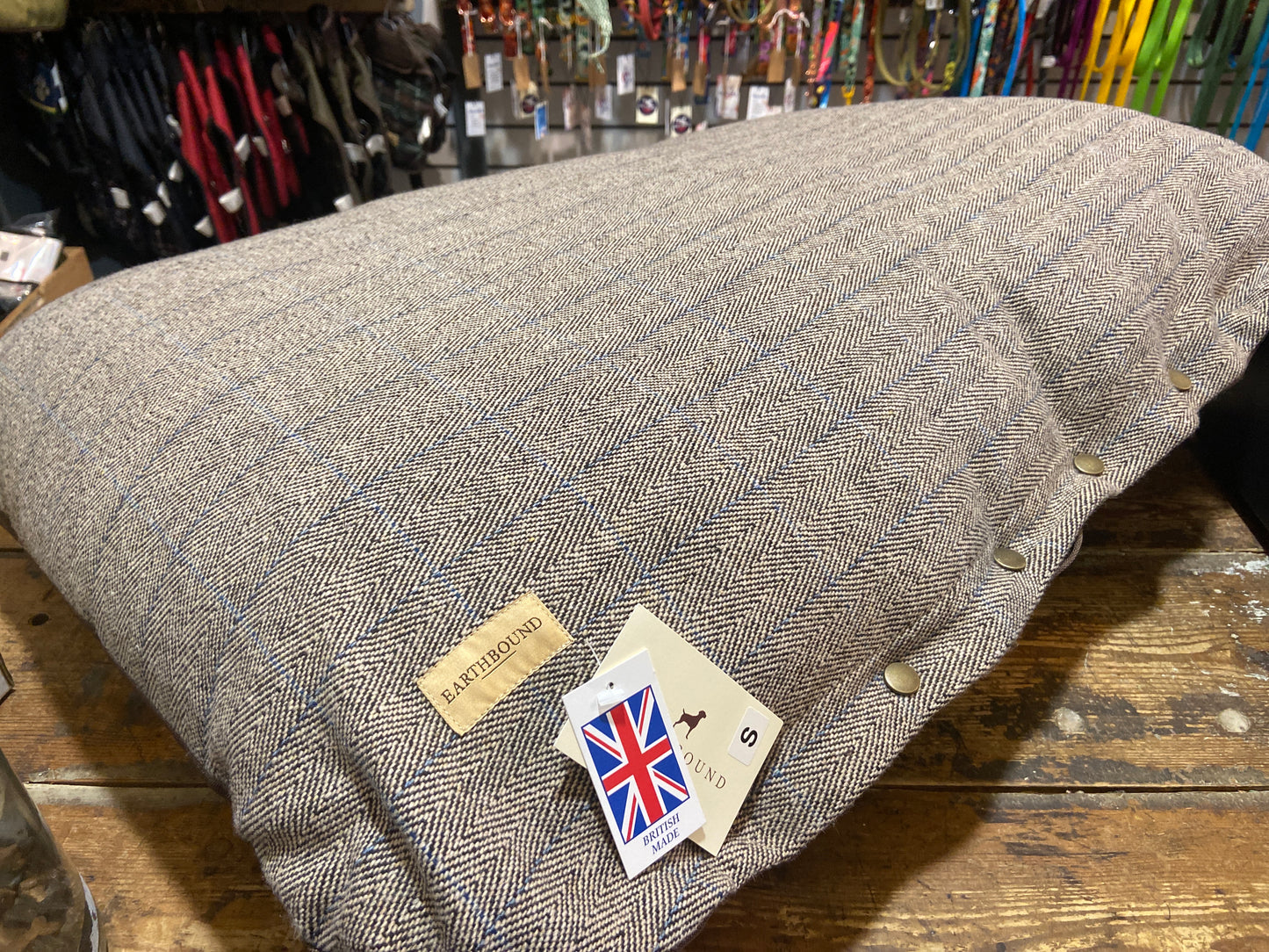 Earthbound, Flat Cushion, Tweed Beige