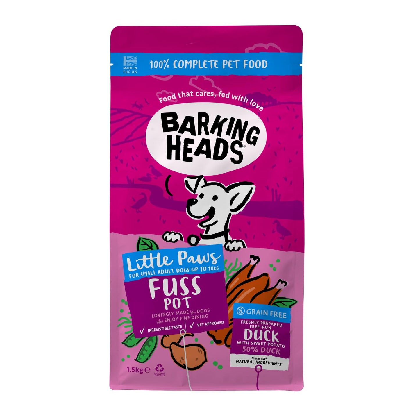 Barking Heads, Little Paws, Doggylicious Duck, 1.5kg